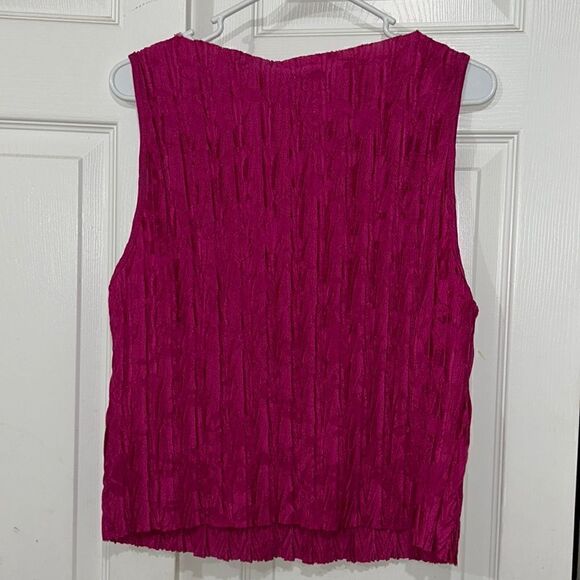 Zara Fuschia Pink Pleated Top(Size Large) - Picture 4 of 7